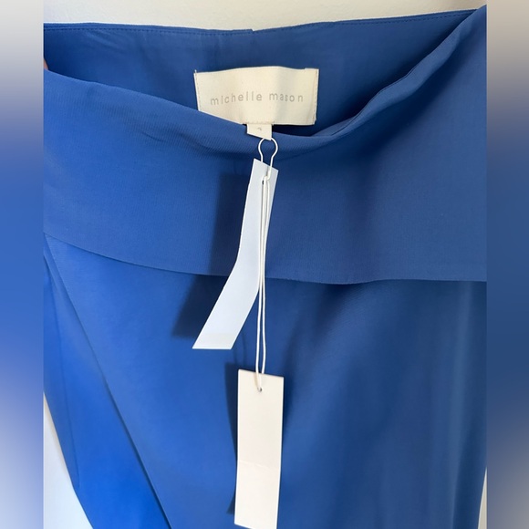 NWT Michelle Mason Wrap-effect satin-crepe midi skirt in Periwinkle - size 4 - Picture 6 of 7